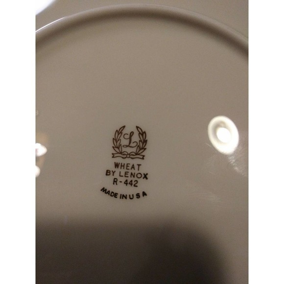 1 Lenox Wheat SALAD PLATE R-442 Wheat Center, Gold Trim Vintage Made in USA - Picture 6 of 8